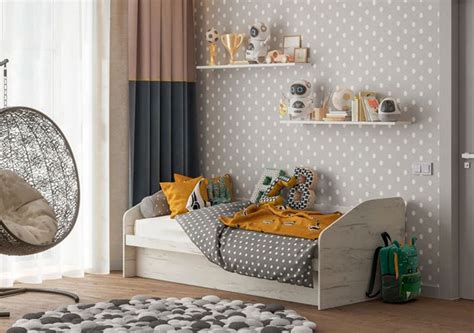 Радуга Кровать С Подъемным Механизмом Дуб Крафт Белый