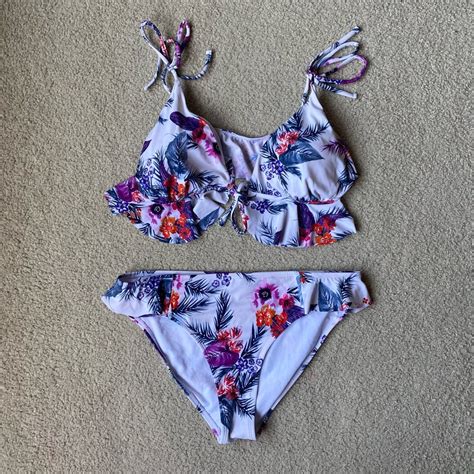 Swimsuits For All White Floral Bikini Gem