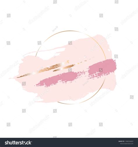 Golden Round Frame Nude Pink Golden Stock Vector Royalty Free Shutterstock