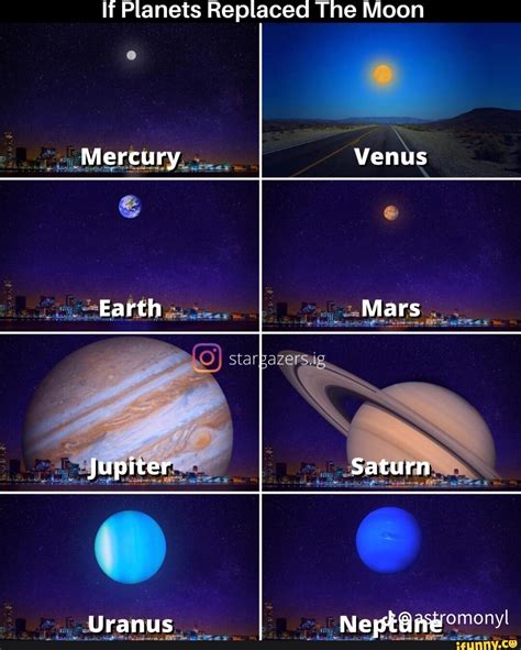 If Planets Replaced The Moon Mercury Venus Earth Mars Jupiter Saturn