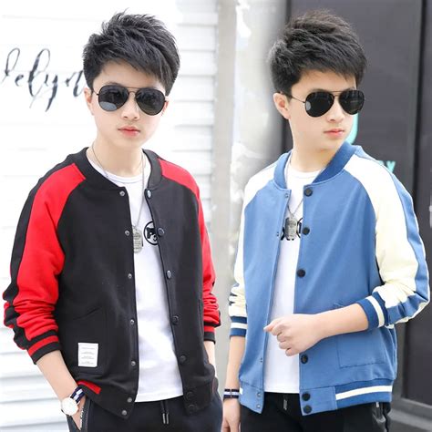 Весна-Осень, спортивная куртка для мальчиков, бейсбольная Детская ...