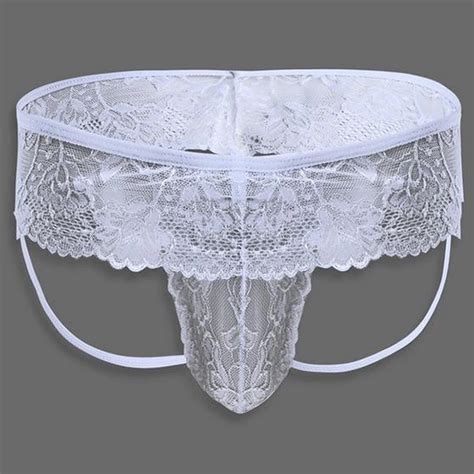 Lencer A De Encaje Para Hombre B Xer Transparente Ropa Interior Gay Calzoncillos De Trasero