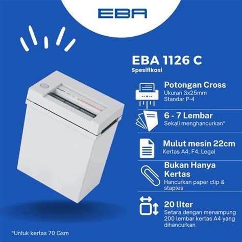 Eba 1126 C Mesin Penghancur Kertas Eba Pt Maraka Tiga Solusi
