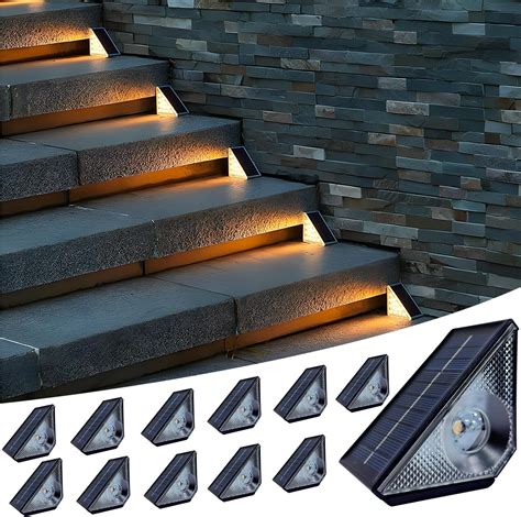 GEEKHOM Solar Step Lights 12 Pack, LED Outdoor Stair Lights, Weather