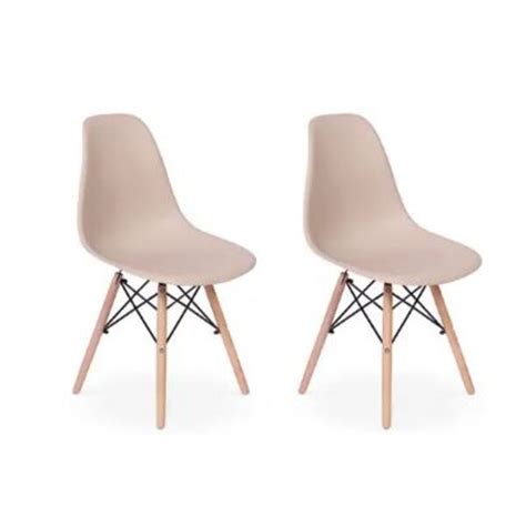 Kit Cadeira Charles Eames Wood Dsw Nude Base Madeira Leroy Merlin