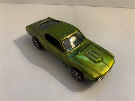 Mattel Hot Wheels Redline Custom Mustang In Lime Yellow Etsy