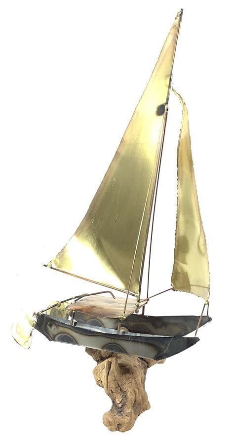Lot Mounted Copper And Brass Decorative Sailboat
