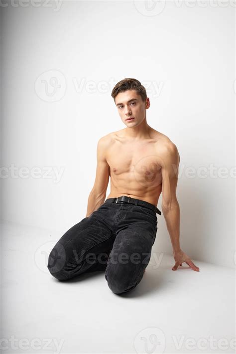 Man Kneeling Naked Torso Studio Lifestyle Attractive Style Stock Photo At Vecteezy
