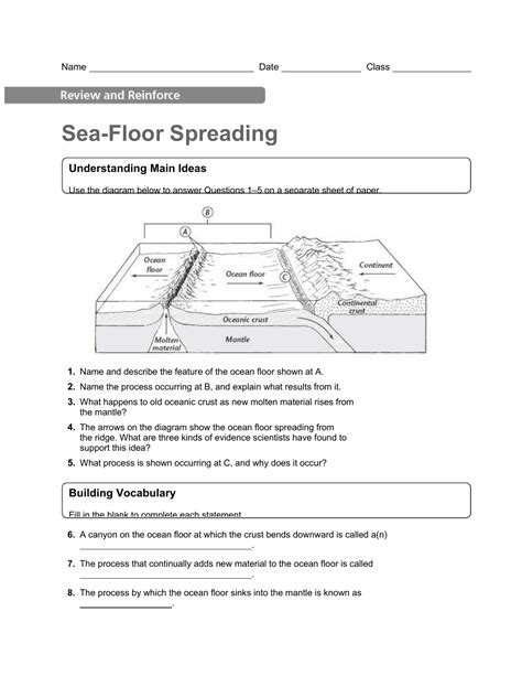 Exploring The Ocean Floor Worksheet Answers Home Alqu