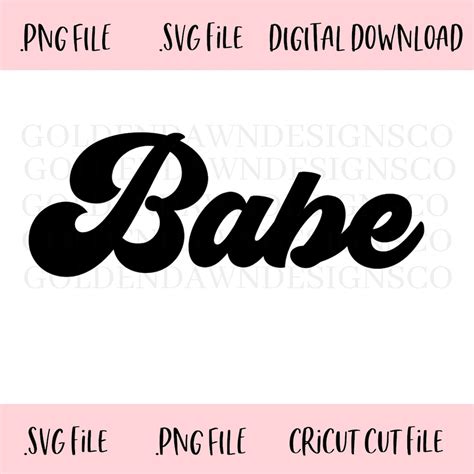 Babe Svg Retro Babe Svg S Babe Svg Groovy Babe Svg Retro Font Cameo Cricut Silhouette Cut