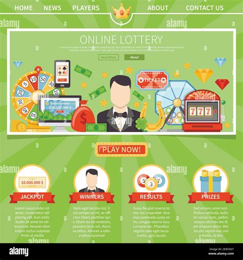 Online Lottery One Page Advertising Template For Website With Games