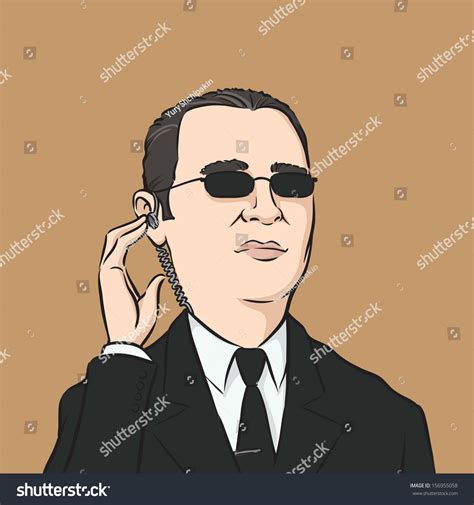 Vector Illustration Cartoon Bodyguard Easyedit Layered Stock Vector