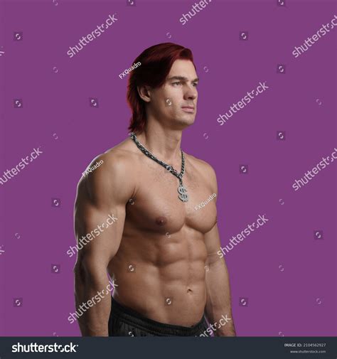 Muscular Guy Chain Naked Torso Against Stock Photo Shutterstock