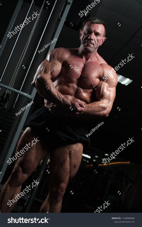 Male Fitness Model Naked Torso Showing Stock Photo Edit Now 1134008984