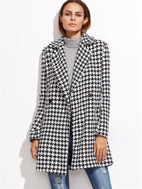 Black And White Houndstooth Coat Houndstooth Coat Black And White