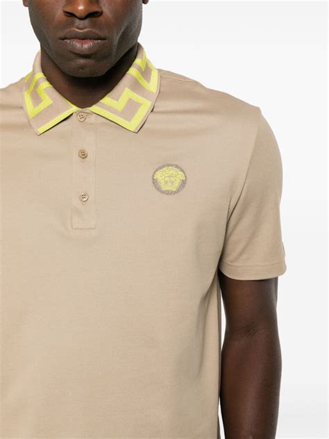 Versace Medusa Greca Polo Shirt Neutrals Farfetch