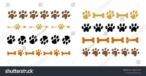 Colorful Paw Print Border