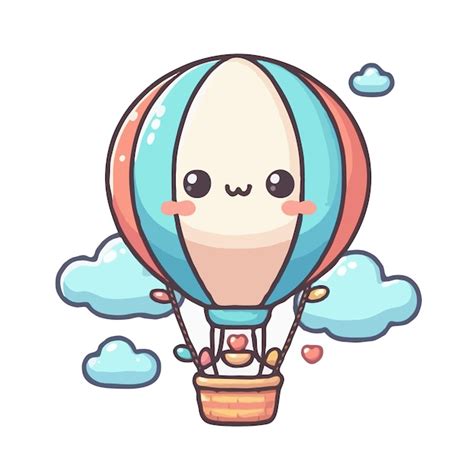 Premium Vector Cute Hot Air Balloon Vector On White Background