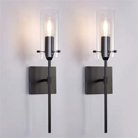 YEEZEMA Modern Wall Sconce Matte Black Glass Bathroom Vanity Lighting