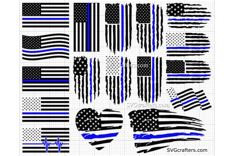 Police Flag Svg Bundle Back The Blue Svg Thin Blue Line Flag Svg Police