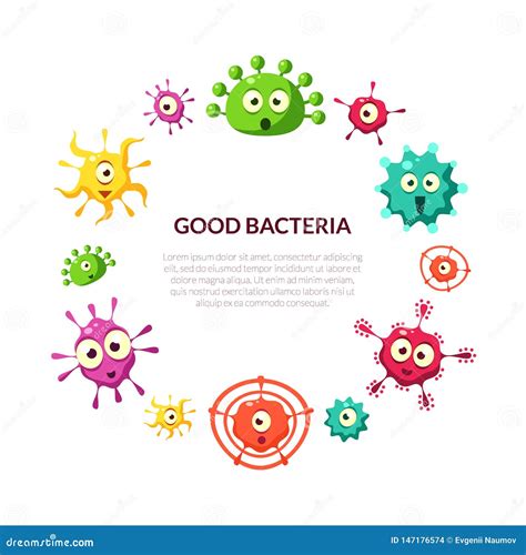 Good Bacteria And Bad Bacteria Cartoon Characters