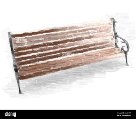 Watercolor Painted Bench Stock Photo Alamy
