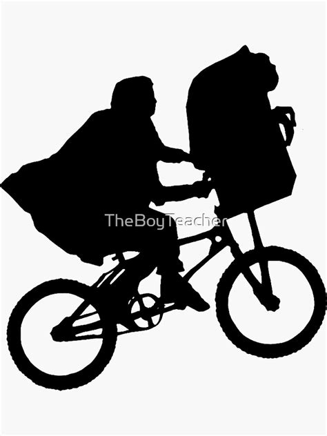 "Elliot and ET bicycle" Sticker by TheBoyTeacher | Redbubble