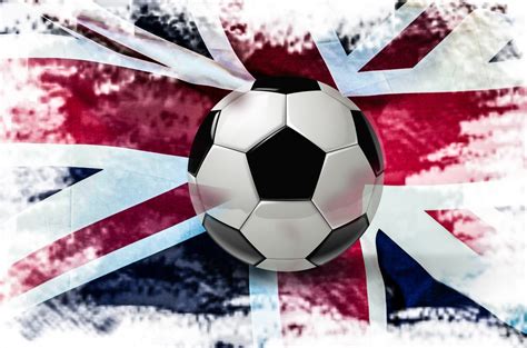soccer ball  great britain flag  stock photo public domain