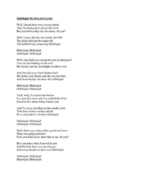 Hallelujah lyrics | Hallelujah lyrics, Lyrics, Songs