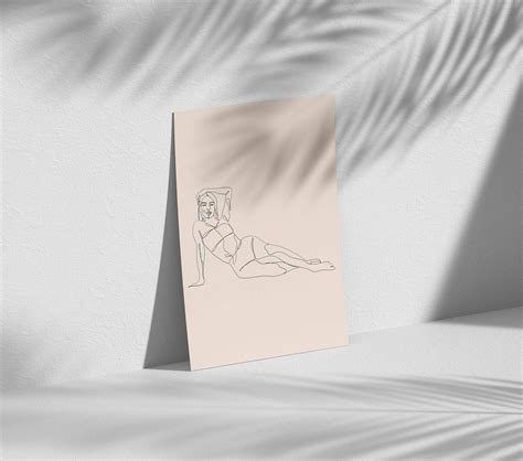 Single Line Nude Art Print One Line Drawing Of Nude Woman Etsy