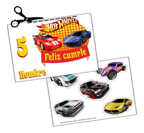 Kit Imprimible Topper Torta Hot Wheels Editable O Editado