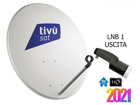 KIT PARABOLA SATELLITARE 80 CM TV ANTENNA ACCIAIO COMPLETA LNB 1 OUT