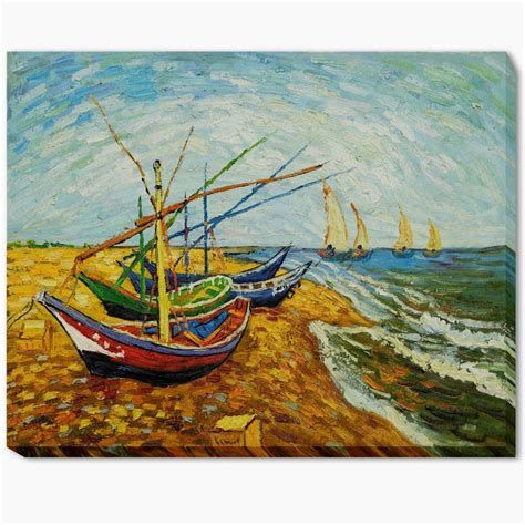 Vincent Van Gogh Fishing Boats On The Beach At Saintes Maries Gallery Wrap