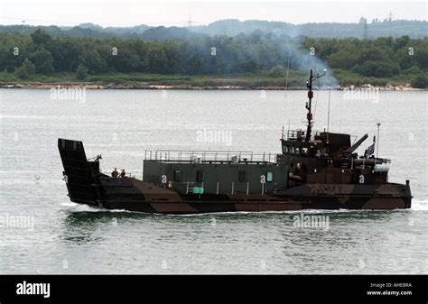 An Army LCU Mk10 Landing Craft On Southampton Water Hampshire Stock