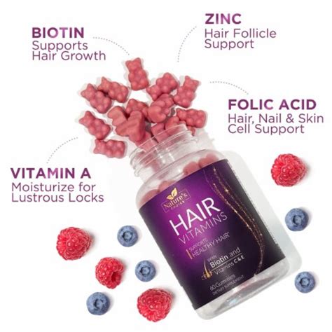 Hair Vitamins Gummies With Biotin 5000 Mcg Vitamin E And C Support Hair