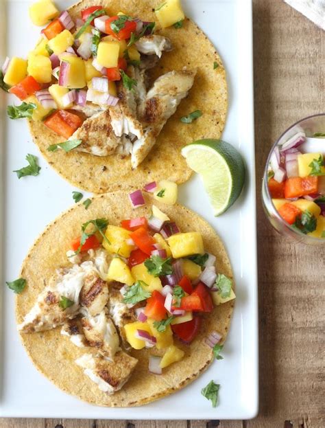 Thai Grilled Fish Taco With Mango Salsa Bbq Chicken Recipes Coconut