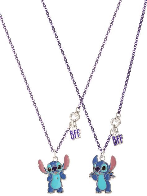 Disney Girls Tween Lilo And Stitch Best Friends Necklace Set Of 2 With Bff Charm 18