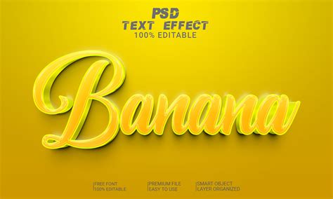 Banana 3D Text Effect Graphic By Imamul0 Creative Fabrica