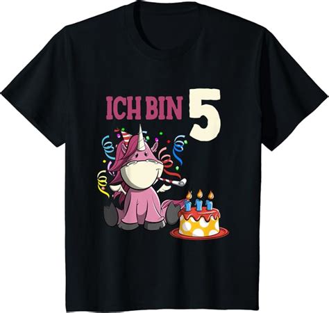 Kinder 5 Geburtstag Geburtstagsshirt 5 Jahre Mädchen Einhorn T Shirt