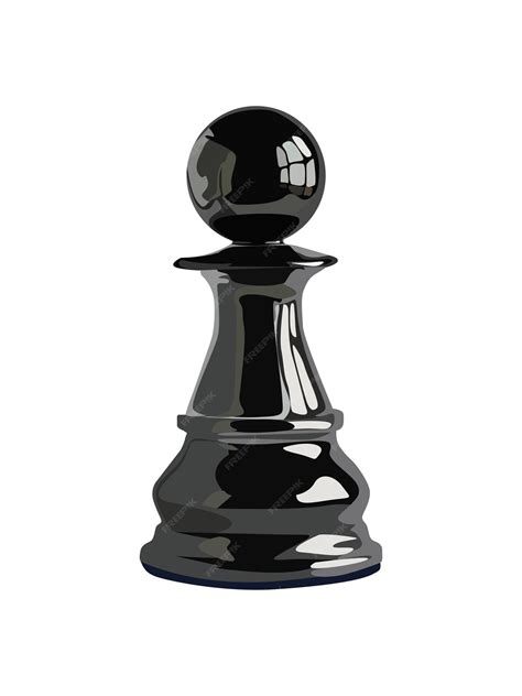 Premium Vector | Black chess piece pawn with highlights on a white