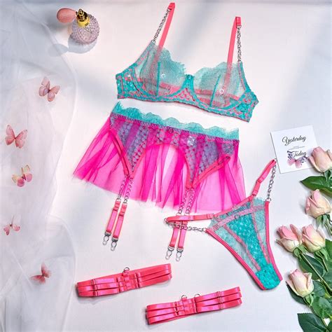 Ins Style Mesh Lingerie Sexy See Through Underwear Erotic Color