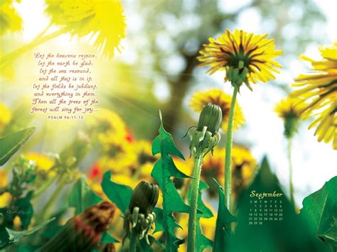 Sept 2014 - Psalm 96:11-12 Desktop Calendar- Free September Wallpaper