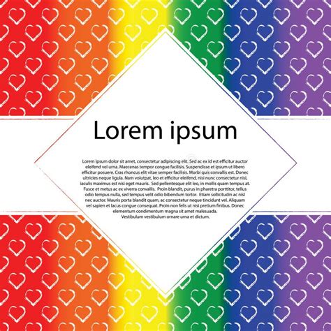 Il Gay Pride Lgbt Radrizza La Carta Simbolo Dell Arcobaleno Di Amore Con La Cornice Di Testo Del