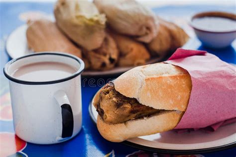 Torta De Tamal, Tamales Mexico, Mexican Food in Mexico City Stock Photo ...