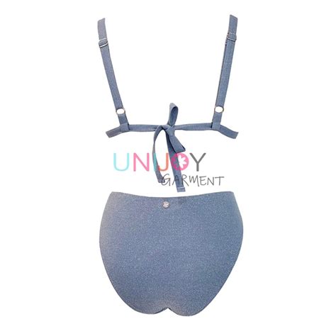 Custom Oseree Bikini Sparkle Lurex Bandeau Bathing Suit Manufacturer China Unijoy