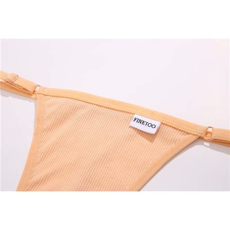 FINETOO Women Cotton Bikini Thongs Adjustable Panties Sexy T Back Underpants Girls Breathable G