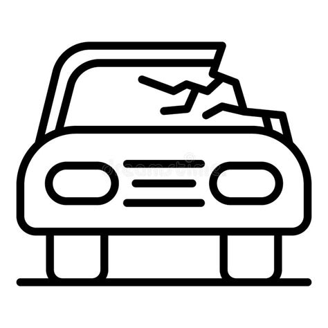 Icono De Accidente De Coche De Da Os Estilo De Contorno Ilustraci N