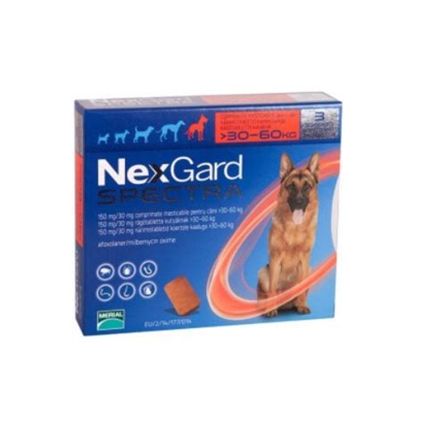 Nexgard Spectra 150 30mg Chiens 30 60kg Boîte de 3 comprimés