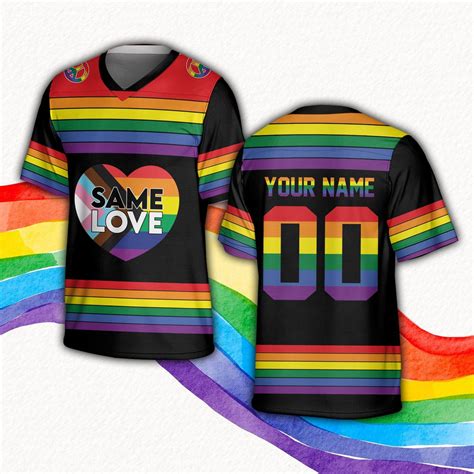 Custom Lgbtq Pride Month Football Jersey Personalized Lgbtq Lesbian Gay Transgender Football