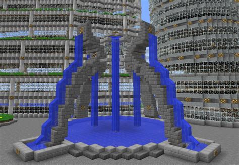 Futuristic Modern Fountain Blueprints For MineCraft Houses Castles